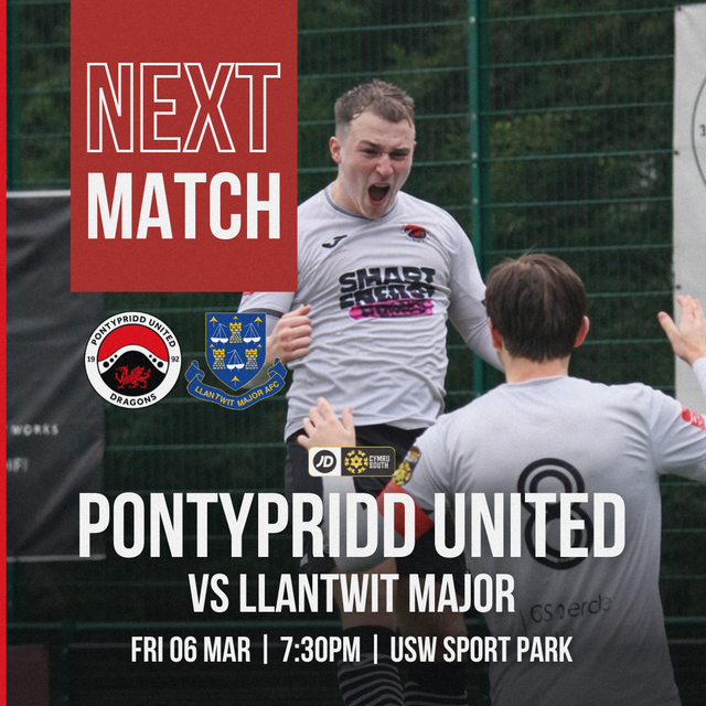 JD CYMRU SOUTH: Pontypridd United vs Llantwit Major