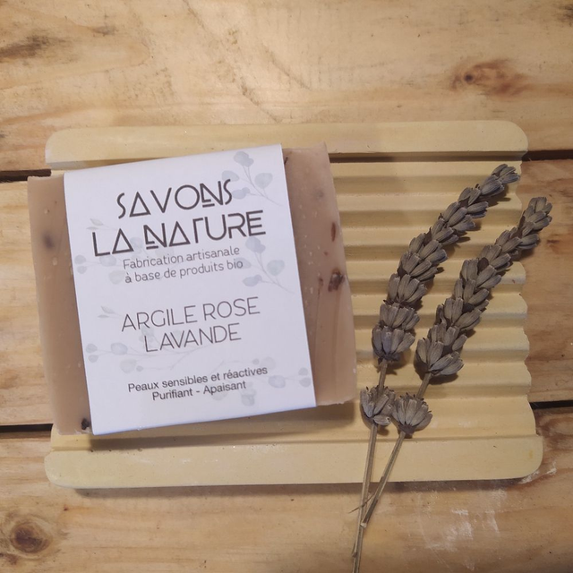 Savon Argile Rose / Lavande 100g