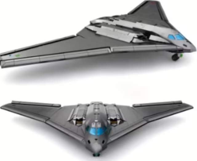 Bouwstenen set Stealth Bommenwerper met 1163 blokjes (61cm)