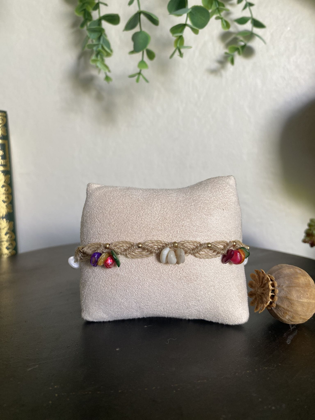 Bracelet de cheville MAYLIE- NACRE et NACRE COLOREE 