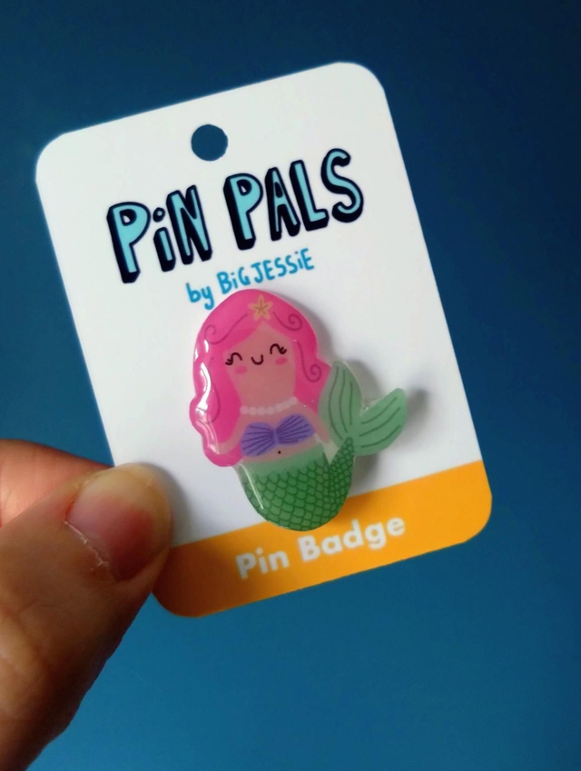 Mermaid pin badge