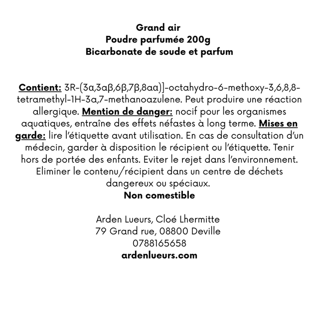 Poudre parfumée Grand air