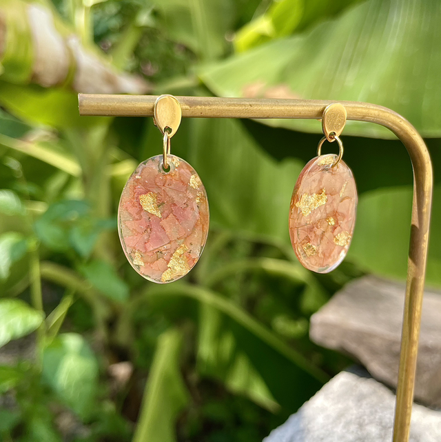 Boucles Liz - roses et or 