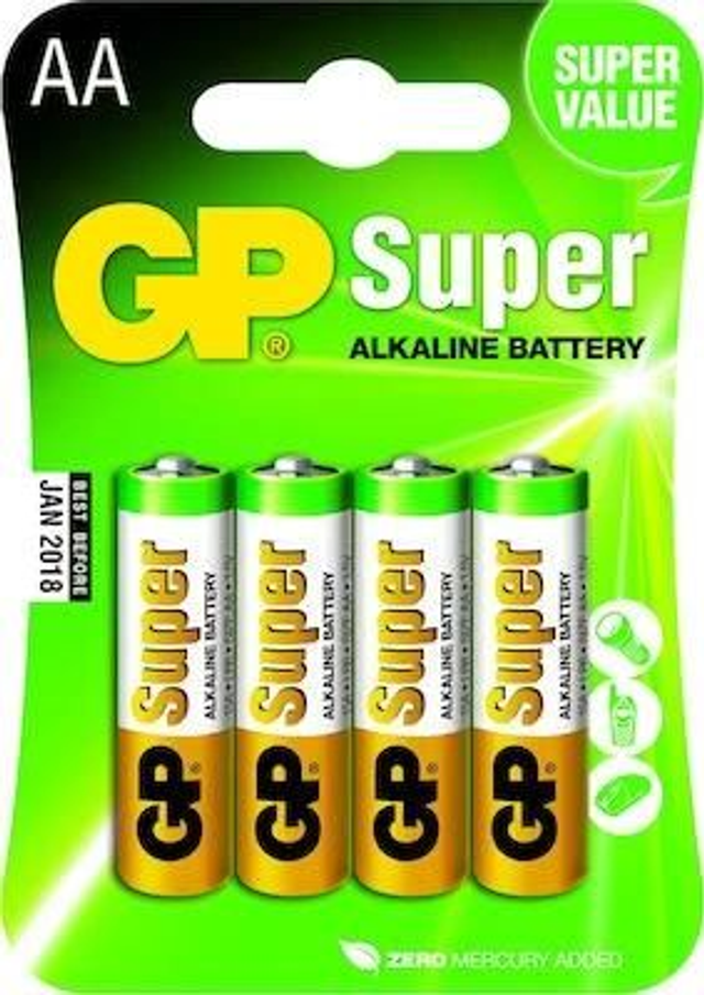 GP Batteries Super Αλκαλικές Μπαταρίες AA 1.5V 4τμχ