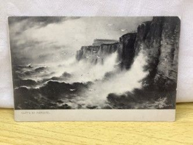 Cliffs at Margate, Kent, Raphael Tuck &amp; Sons Rough Sea Postcard. Our Ref No. R210 £2.25