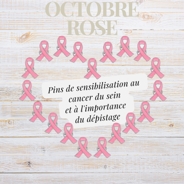 Pins Cocarde Ruban rose / Octobre Rose