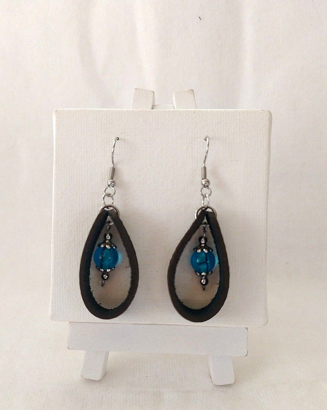 Bande cuir perle verre 