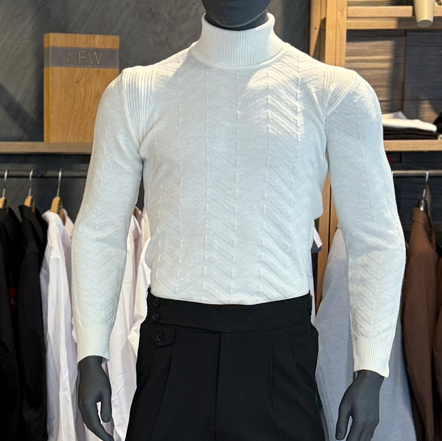 Rollkragenpullover Weiß