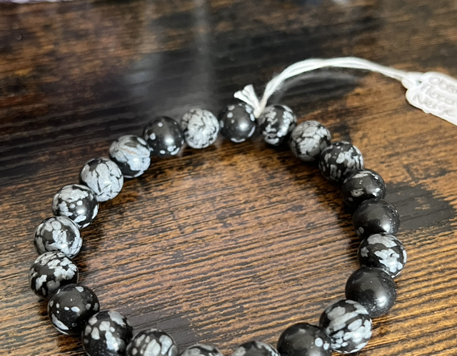 Bracelet d’Obsidienne Flocon de Neige