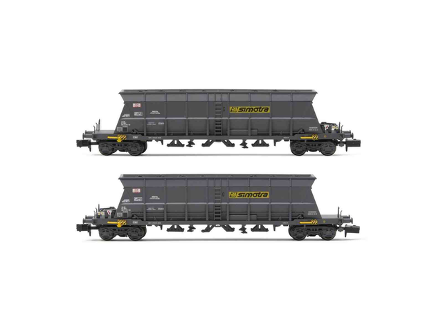 pack 2 wagons trémie Faoos &#039;Simotra&#039; HN6549 N