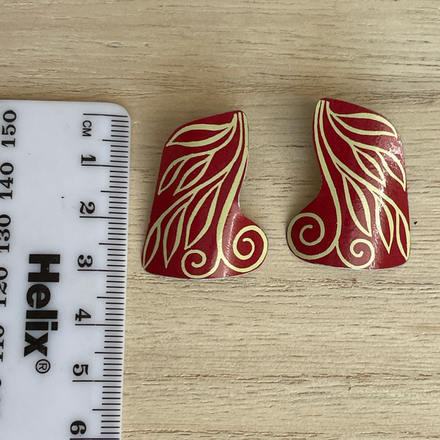 Leaf & Swirl Stud Tin Earrings