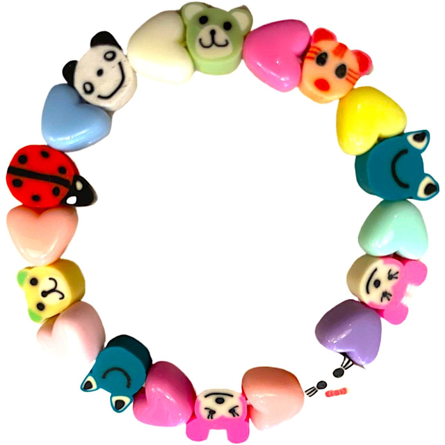 Armband dieren en hartjes  