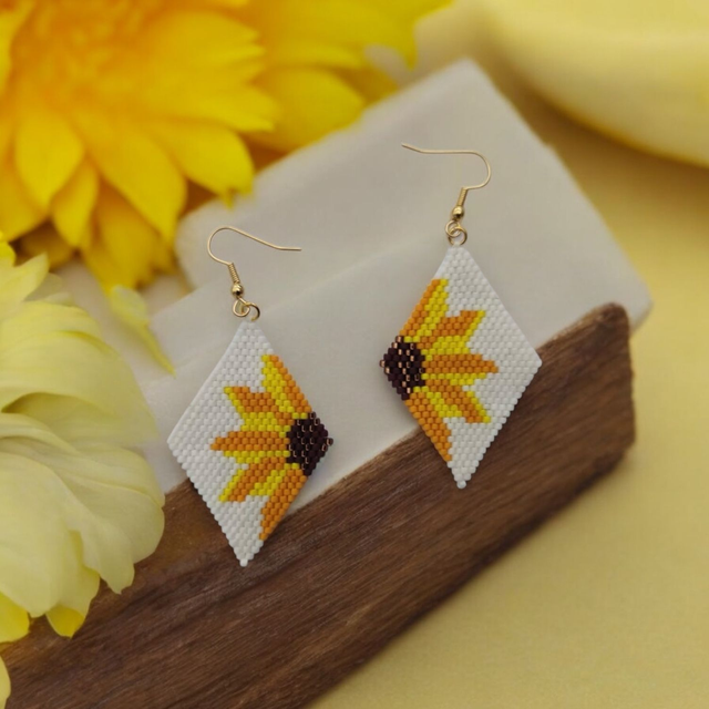 Boucles d'oreilles tournesol