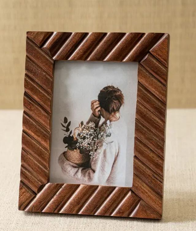 Dark Wood Strip Frame - Modern Twist Design