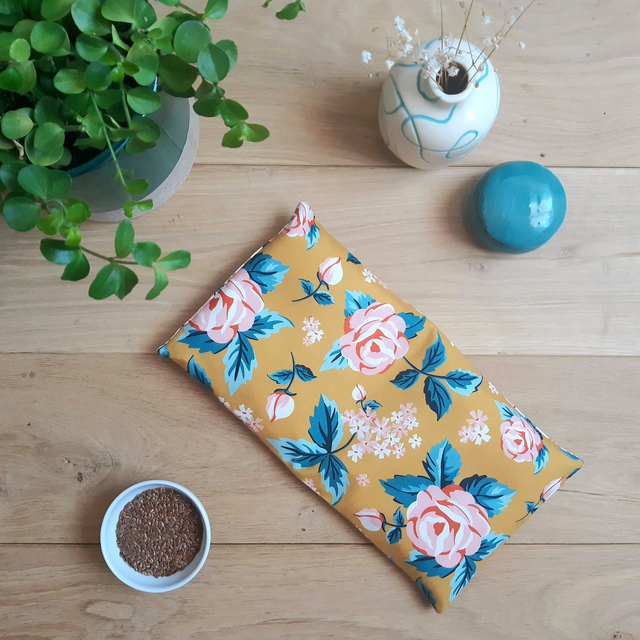 Bouillotte sèche aux graines de lin bio - Moyenne / Jardin anglais 