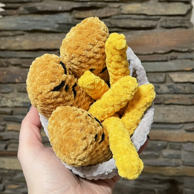 Crochet amigurumi chicken nuggets & fries