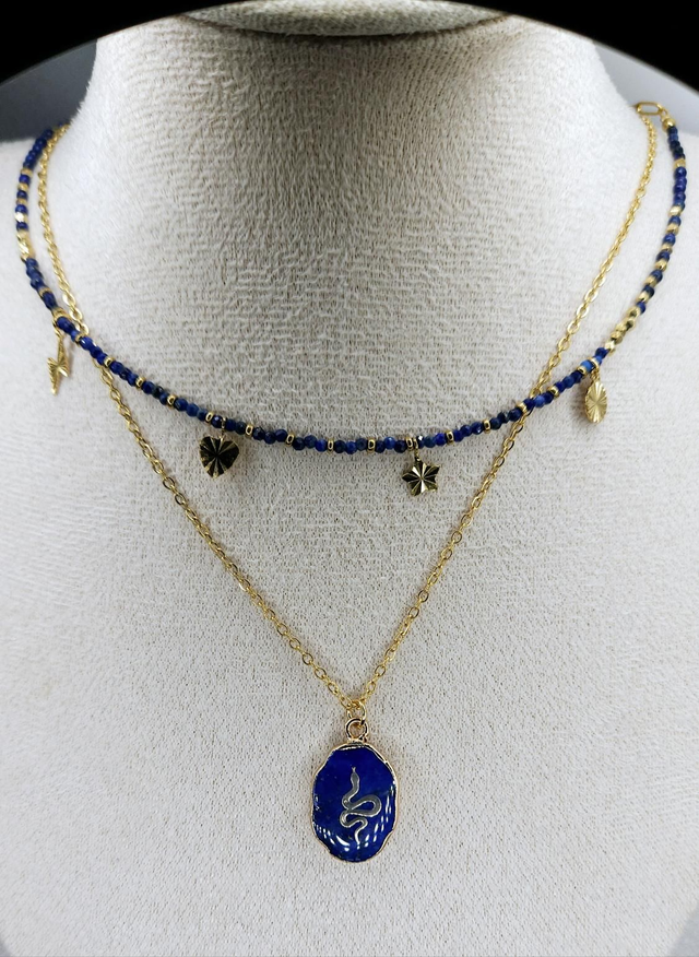 Collier double rangs serpent 