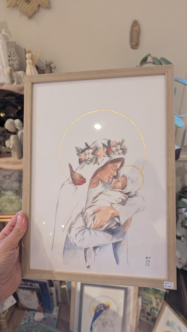 Affiche dorure main encadrée 