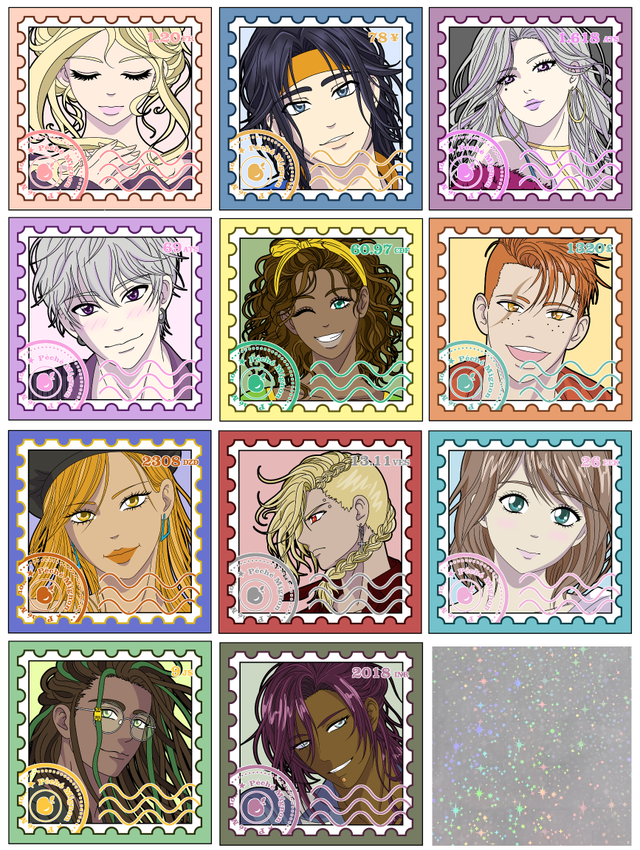 Lot 11 stickers personnages