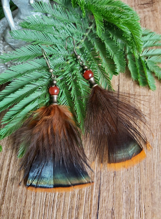 Boucles d&#039;oreilles dindon bronze