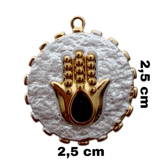 Charm cammeo mano di Fatima bicolor 