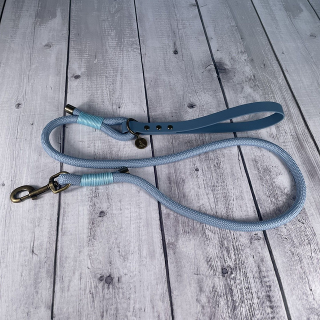 Blue Rope Lead with Waterproof BioThane® Handle