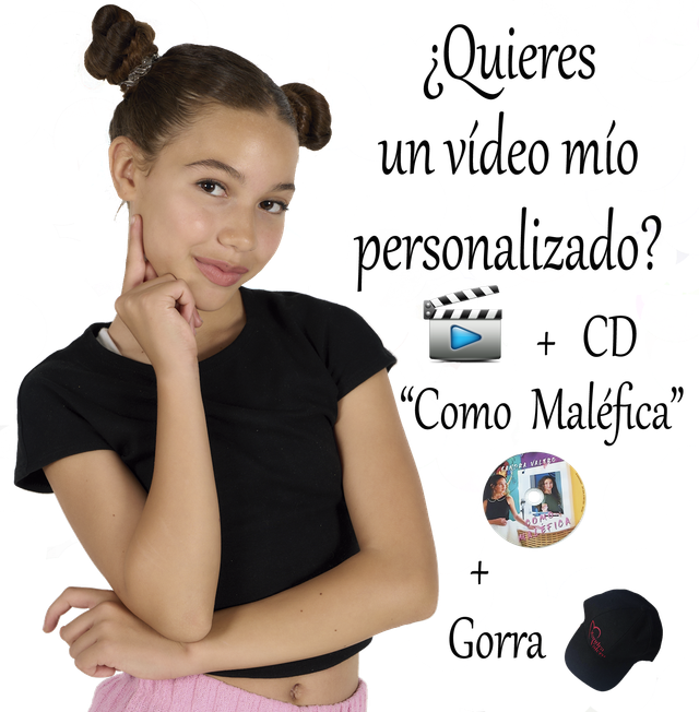 Pack Vídeo personalizado + CD "Como Maléfica" + Gorra
