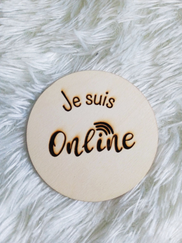 Disque accessoire "Je suis Online" pour panneau de porte interchangeable By Romalysa