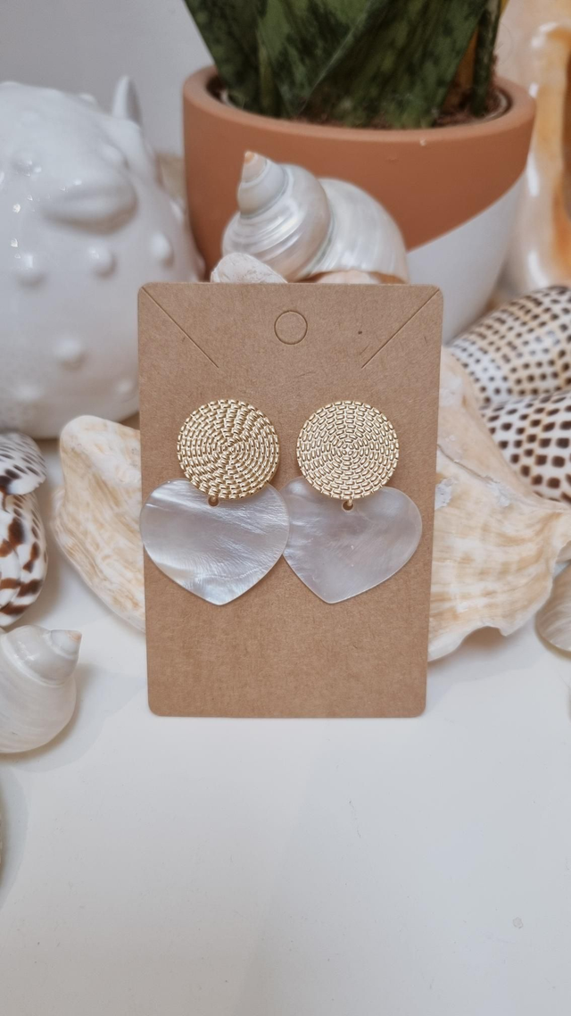 Boucles d’oreilles nacre coeur 