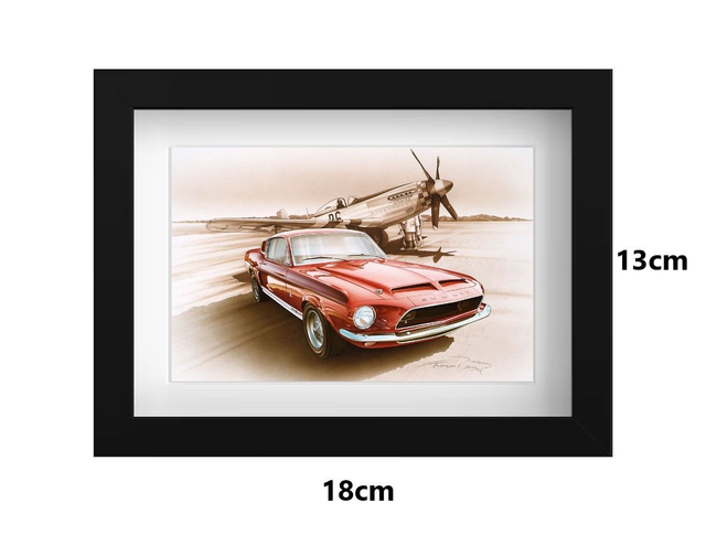 Small Framed Postcard Mustang SHELBY 500
