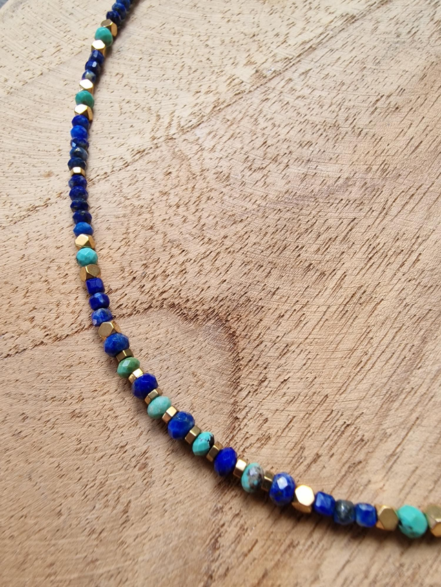 Collier Bali Lapis-Lazuli &amp; turquoise