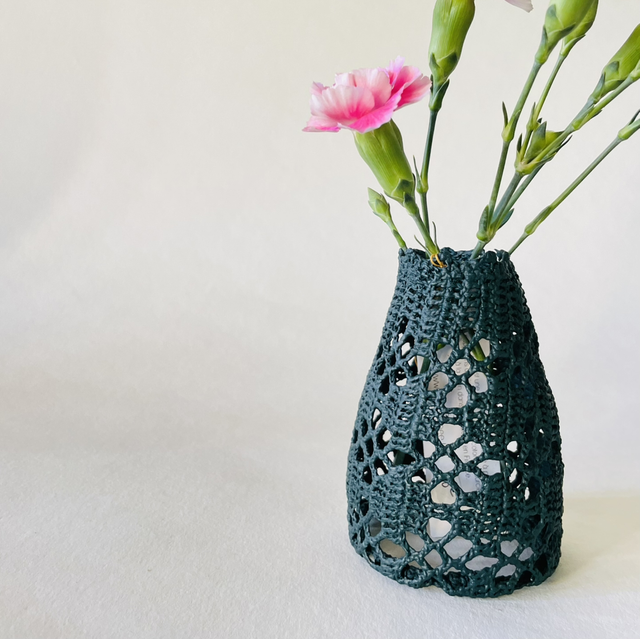 Bouteille dentelle vert foncé