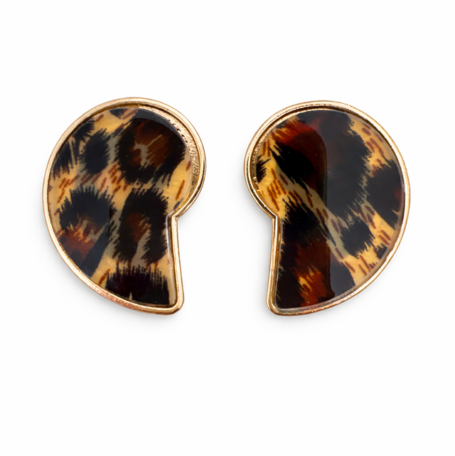 Pendientes acero animal print 