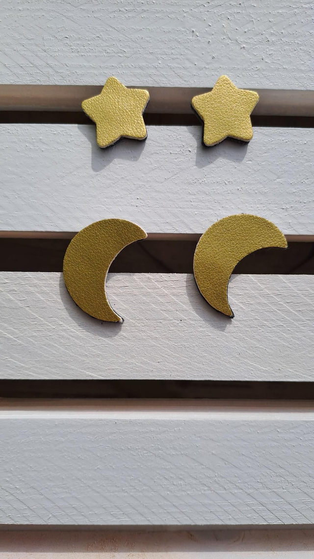 Boucles d'oreilles Etoiles et Lunes