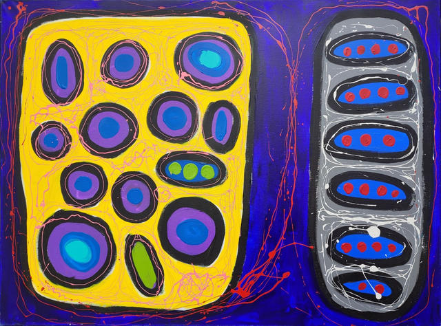 Bliskie spotkania III stopnia, 90x120 olej akryl płótno 2019