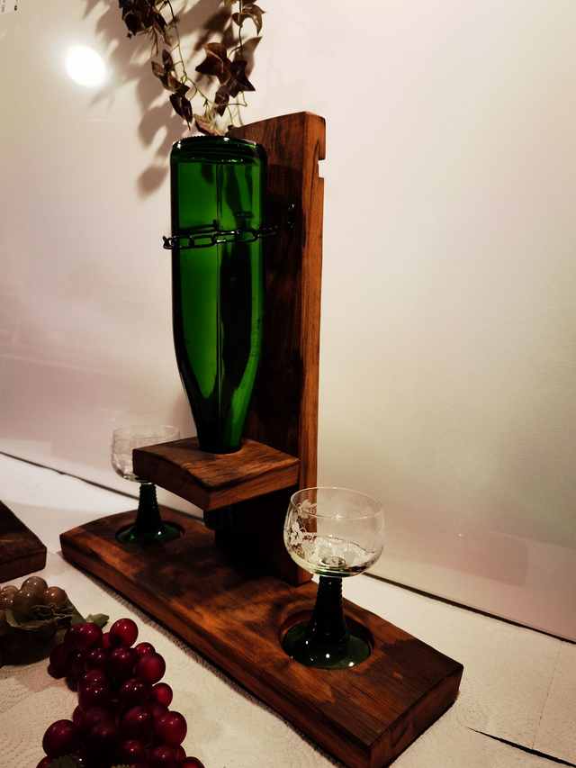 Fass - Dauben Ständer für 1 Flasche und 2 Gläser 