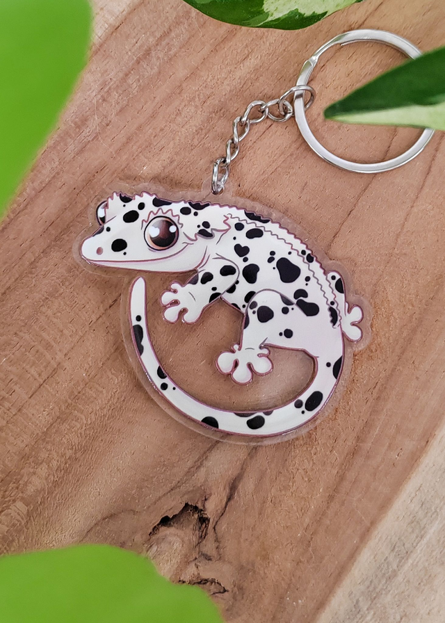 Porte-clés - Gecko à crête Dalmatien