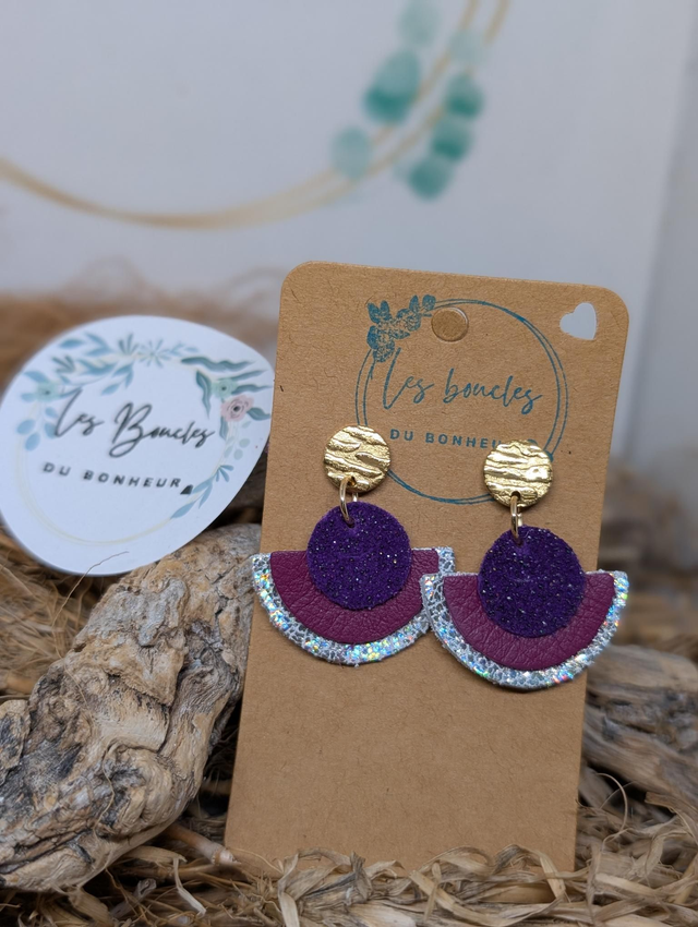 Boucles d&#039;oreilles Donatelle violet argenté do213