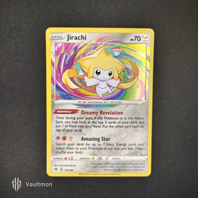Jirachi 119/185 Vivid Voltage SWSH Amazing Rare Holo NM