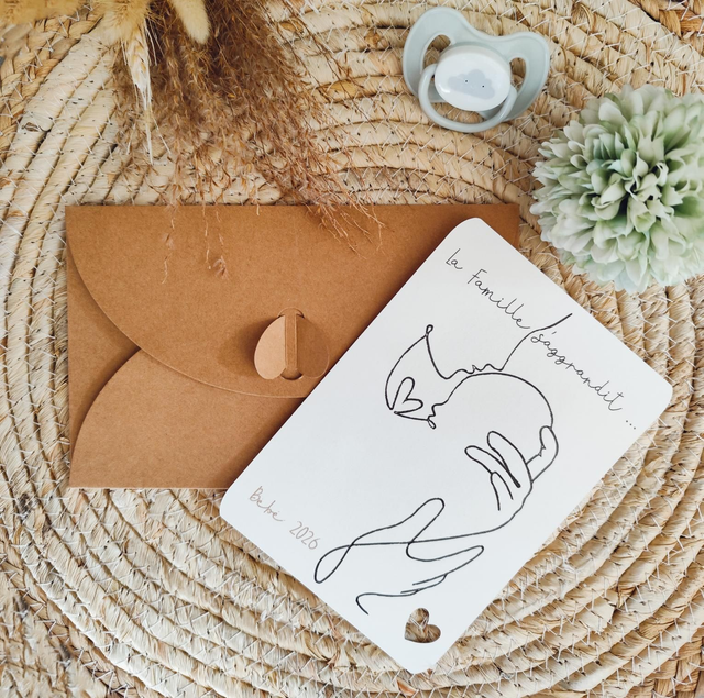 Carte annonce grossesse " la famille s'agrandit "