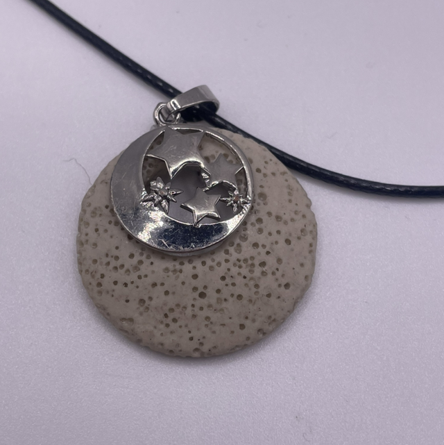 Lava stone Moon and Stars Necklace