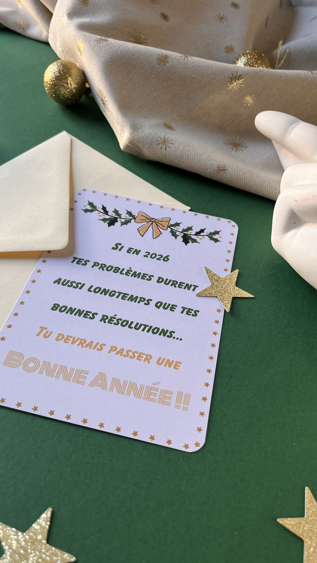 Carte Bonne Année "Y'a plus qu'à espérer"