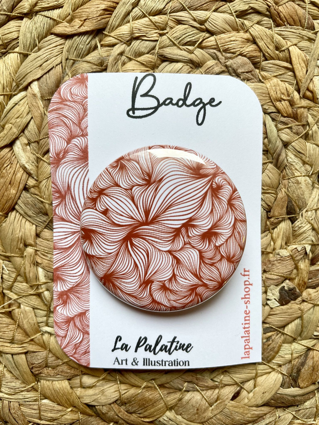 Badge dentelle brique