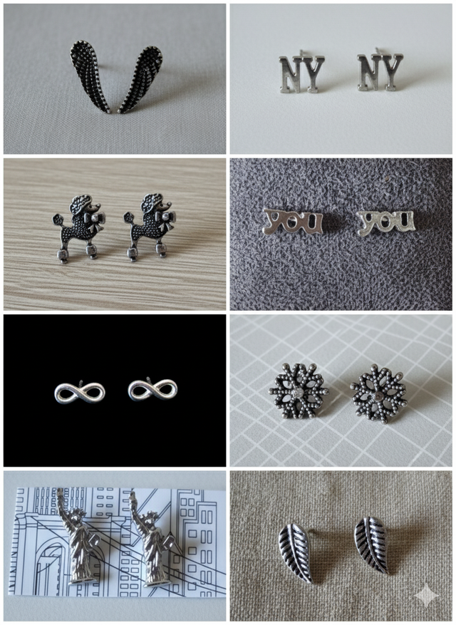 Boucles d'oreilles clous argenté