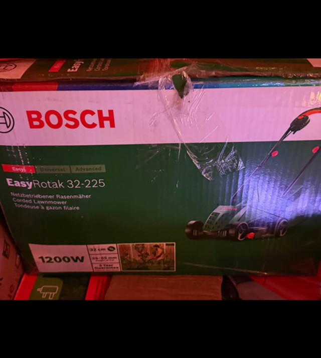 Bosch lawn mower ex display and sold as used 