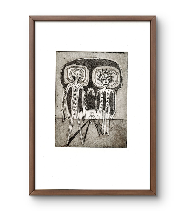 Spirits of dimensions etching 13x18cm brown 