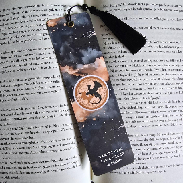 Fourth Wing - Styled Bookmark (Onyx Storm)