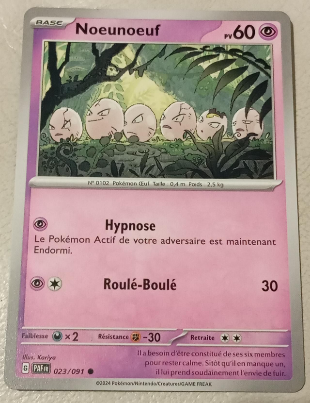 Carte pokémon Noeunoeuf