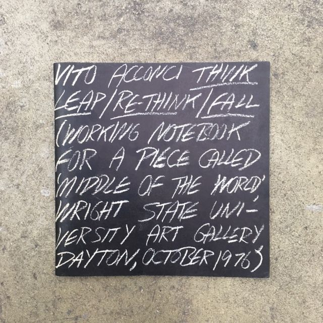 Vito Acconci Think / Leap / Re-think / Fall, 1976 