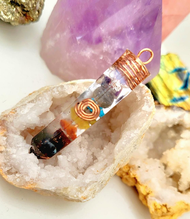 Chakra orgonite pendant